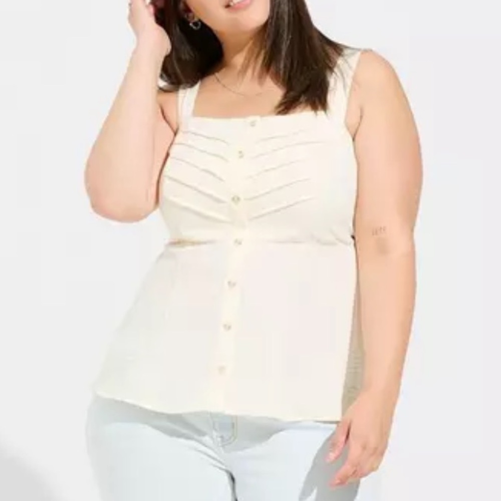 NWT Torrid Seersucker Peplum Button Up Blouse
